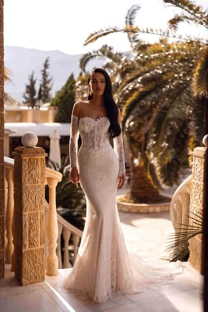 Булчинска рокля Style 8264 — Русалка — колекция Cosmobella — дантела с мъниста | Арети София